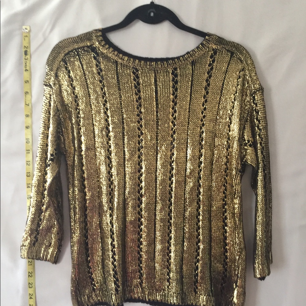 Ellen Tracy - Metallic Gold Sweater